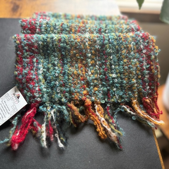 100% Baby Alpaca rainbow scarf. Soft, light and about 6ft+ of comfort. - Picture 4 of 7